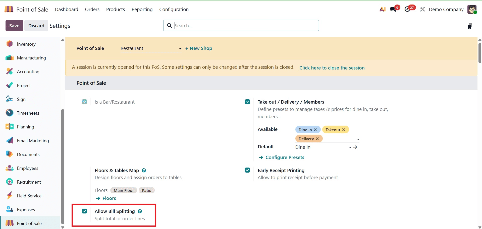 How to Configure a Bar and Restaurant in Odoo 19 POS-cybrosys
