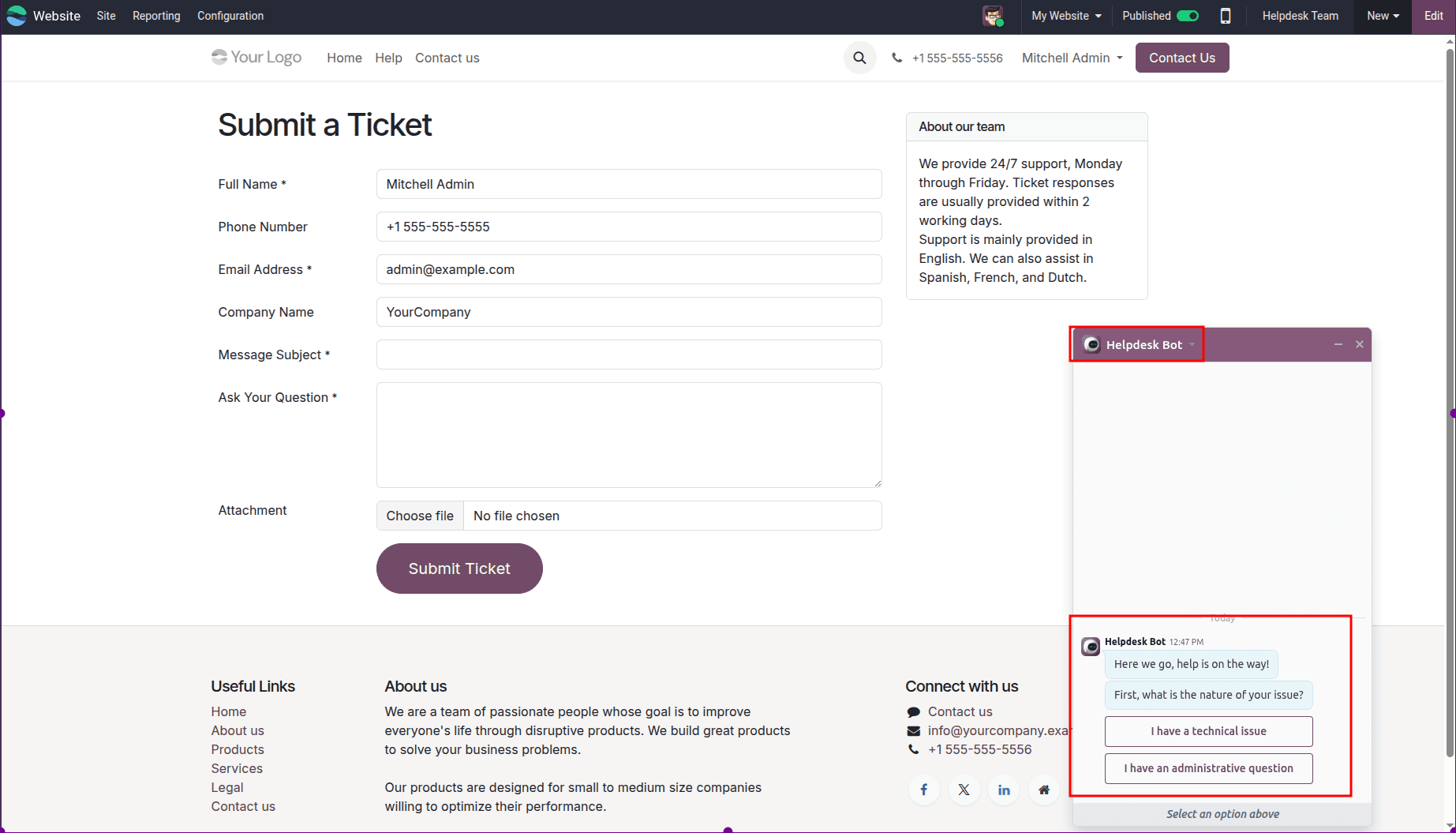 How to Configure a Chatbot for Your Helpdesk in Odoo 19-cybrosys