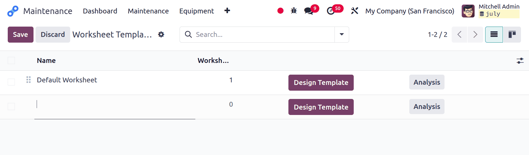 How to Configure a Custom Worksheet Template for Odoo 18 Maintenance-cybrosys