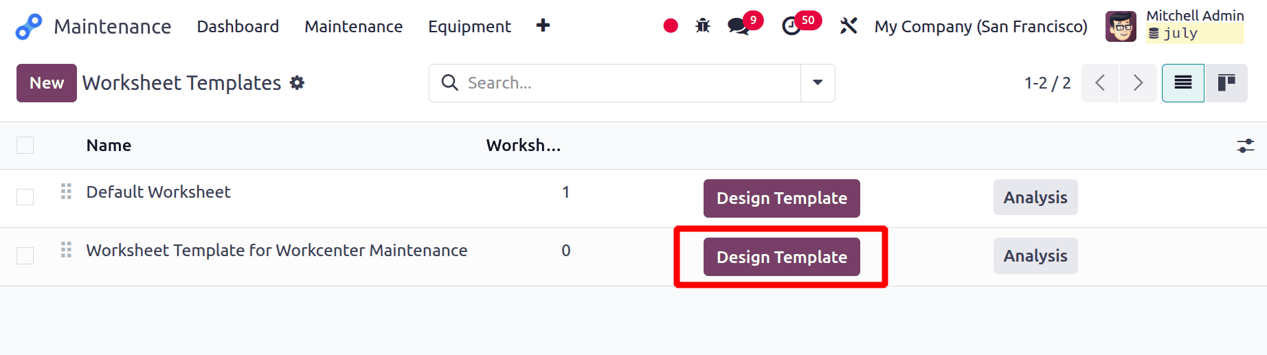How to Configure a Custom Worksheet Template for Odoo 18 Maintenance-cybrosys