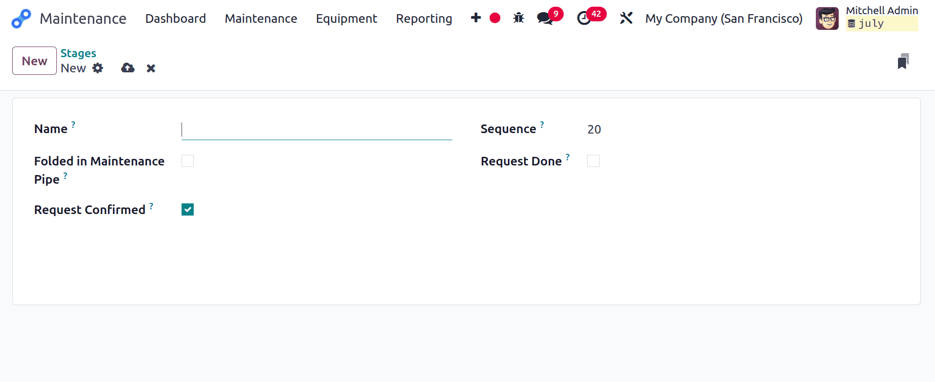 How to Configure a Maintenance Stages and Maintenance Team in Odoo 18-cybrosys