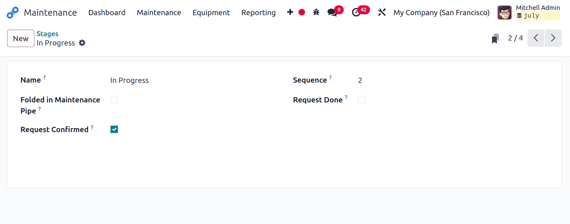 How to Configure a Maintenance Stages and Maintenance Team in Odoo 18-cybrosys