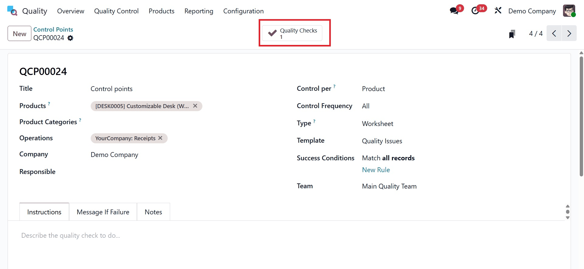 How to Configure a Quality Worksheet Template in Odoo 18 Quality Module-cybrosys