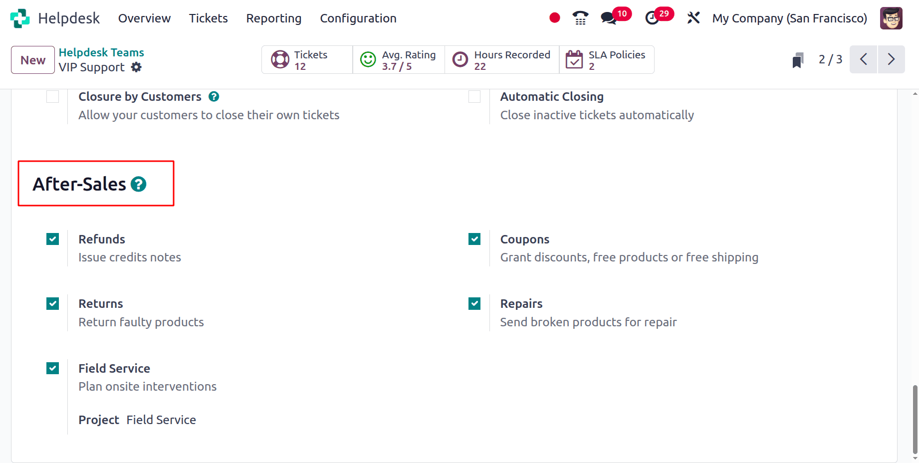 How to Configure After-Sales Services in Odoo 18 Helpdesk-cybrosys