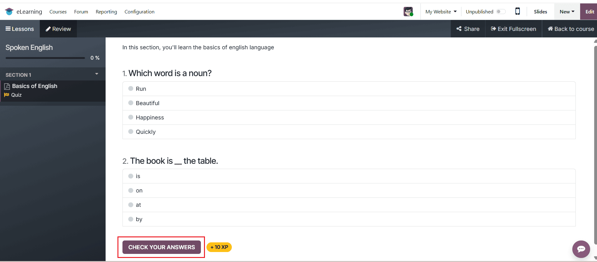 How to Configure an E-Learning Course in Odoo 19-cybrosys