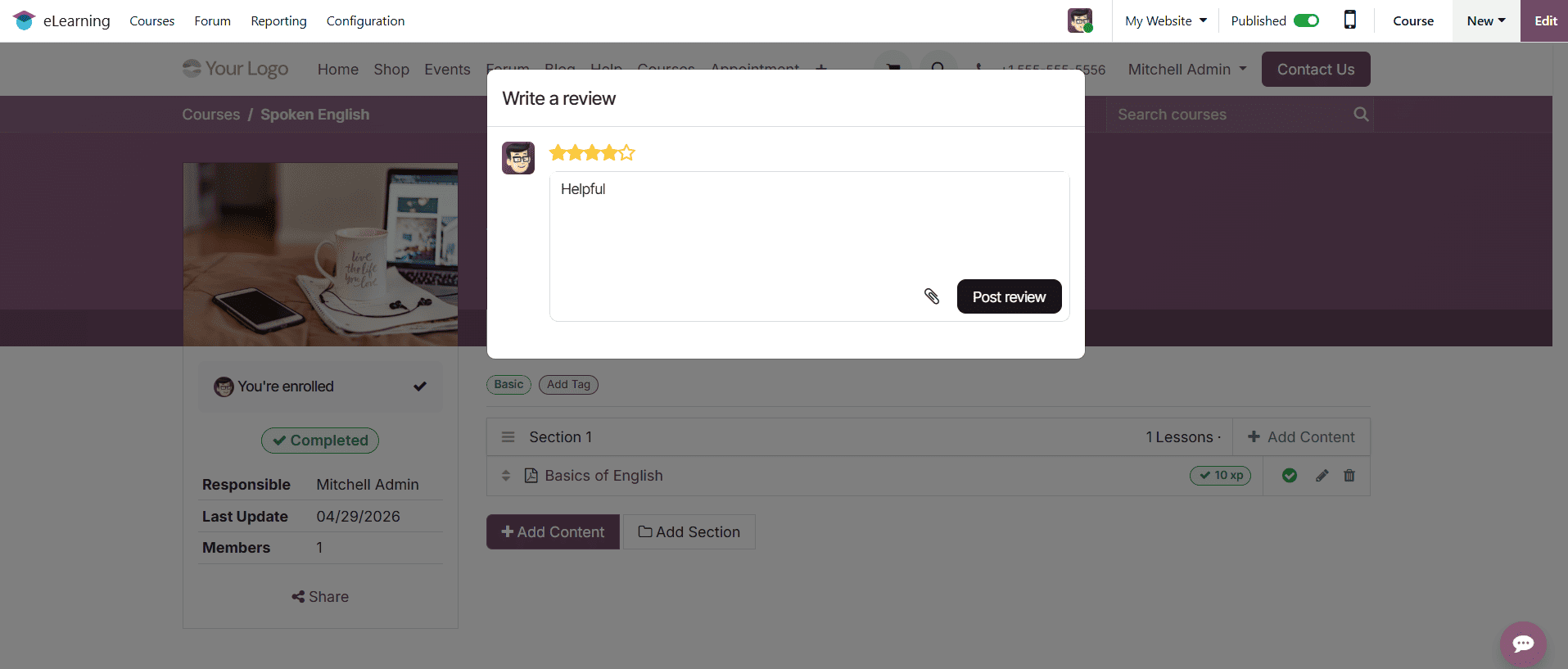 How to Configure an E-Learning Course in Odoo 19-cybrosys