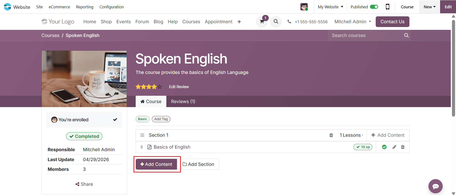 How to Configure an E-Learning Course in Odoo 19-cybrosys