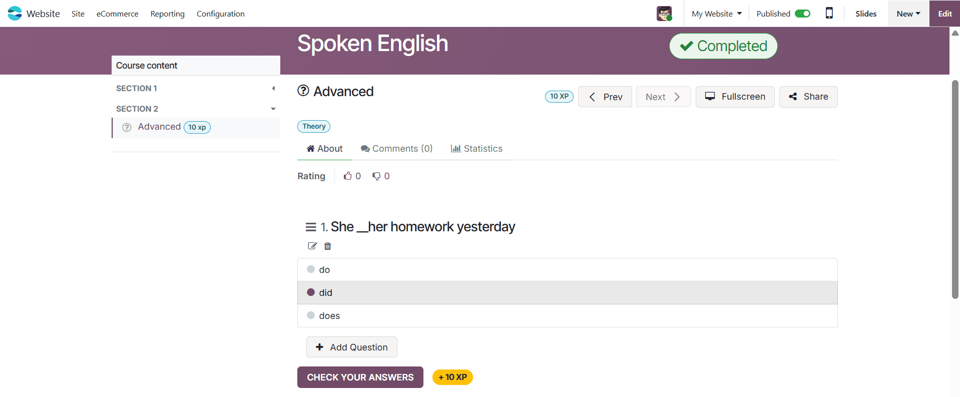 How to Configure an E-Learning Course in Odoo 19-cybrosys