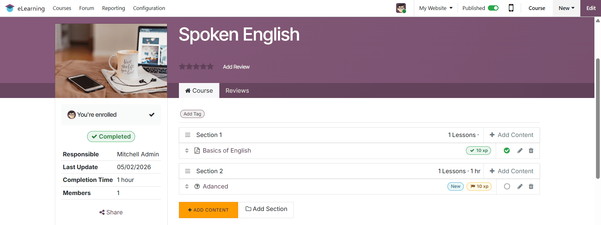 How to Configure an E-Learning Course in Odoo 19-cybrosys