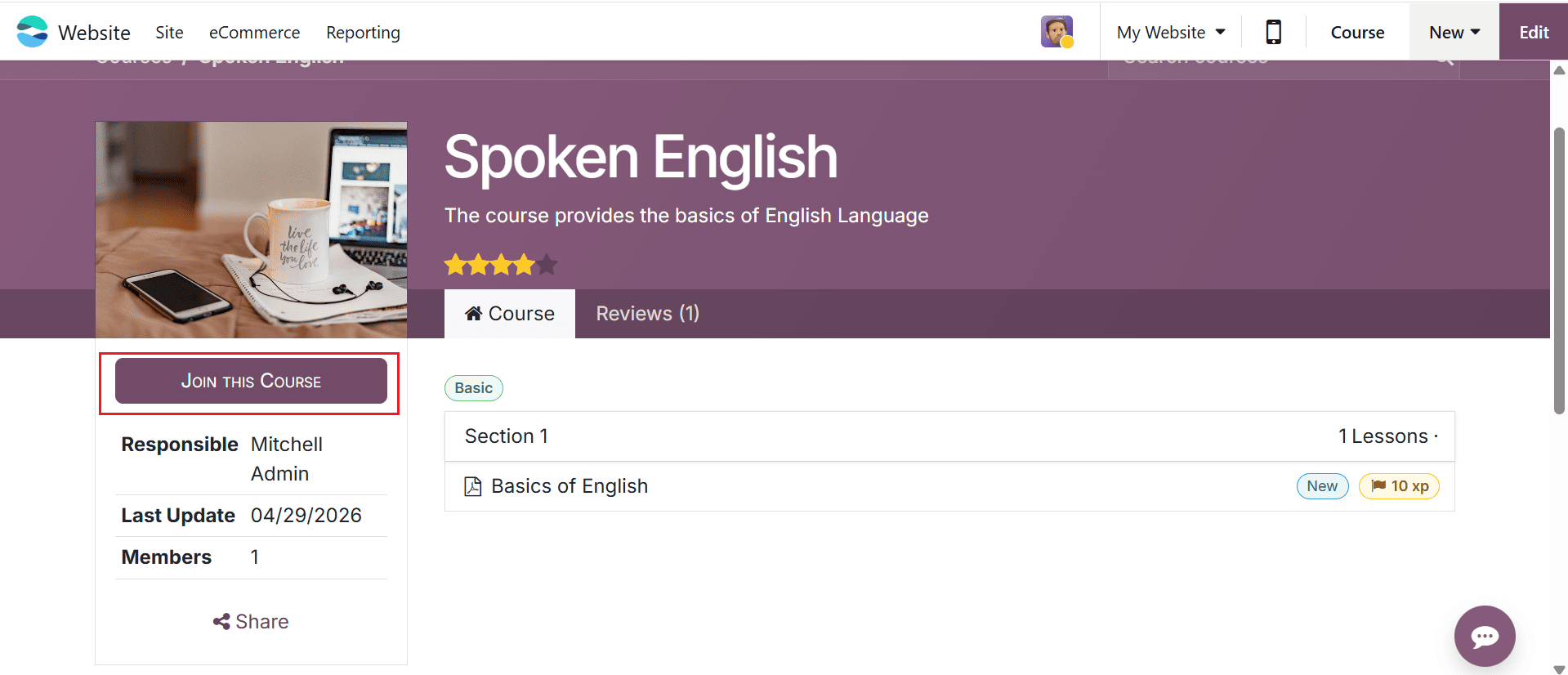 How to Configure an E-Learning Course in Odoo 19-cybrosys