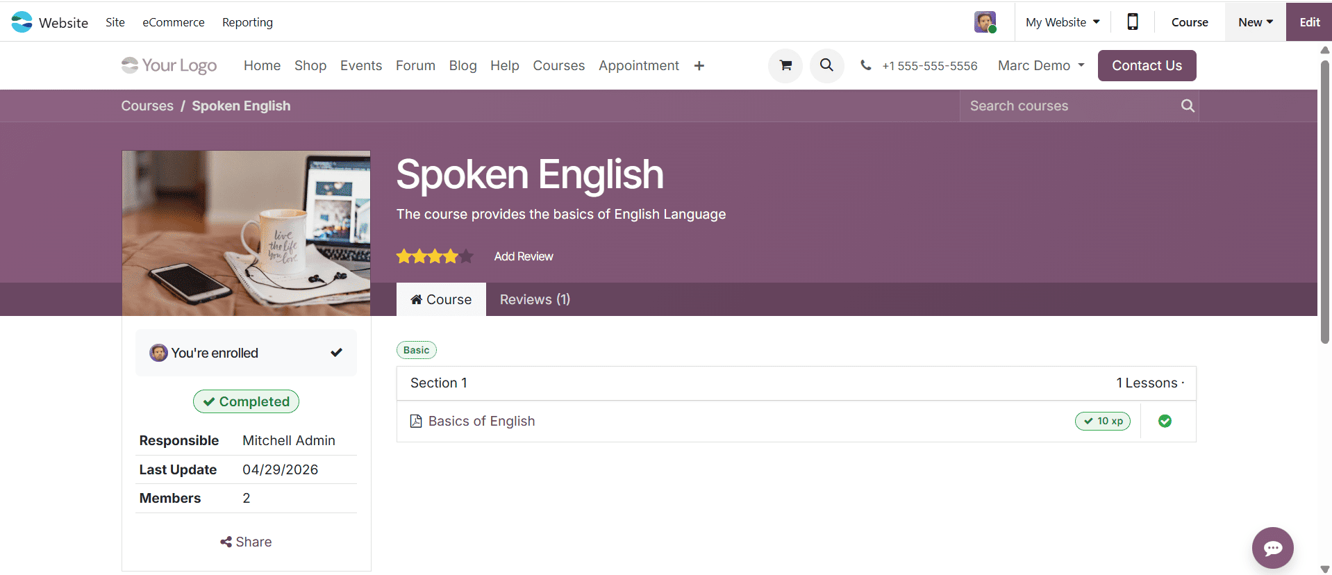 How to Configure an E-Learning Course in Odoo 19-cybrosys