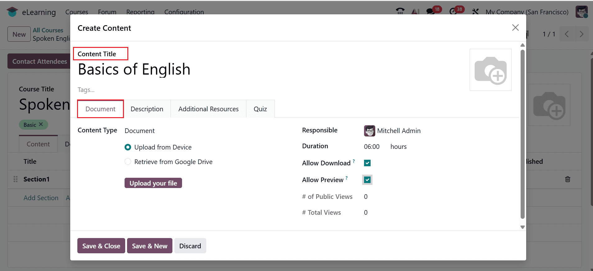How to Configure an E-Learning Course in Odoo 19-cybrosys