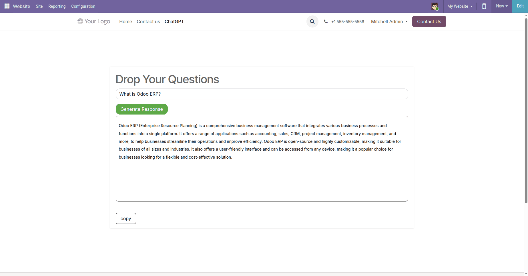 How to Configure and Use Odoo ChatGPT Connector in Odoo 19-cybrosys
