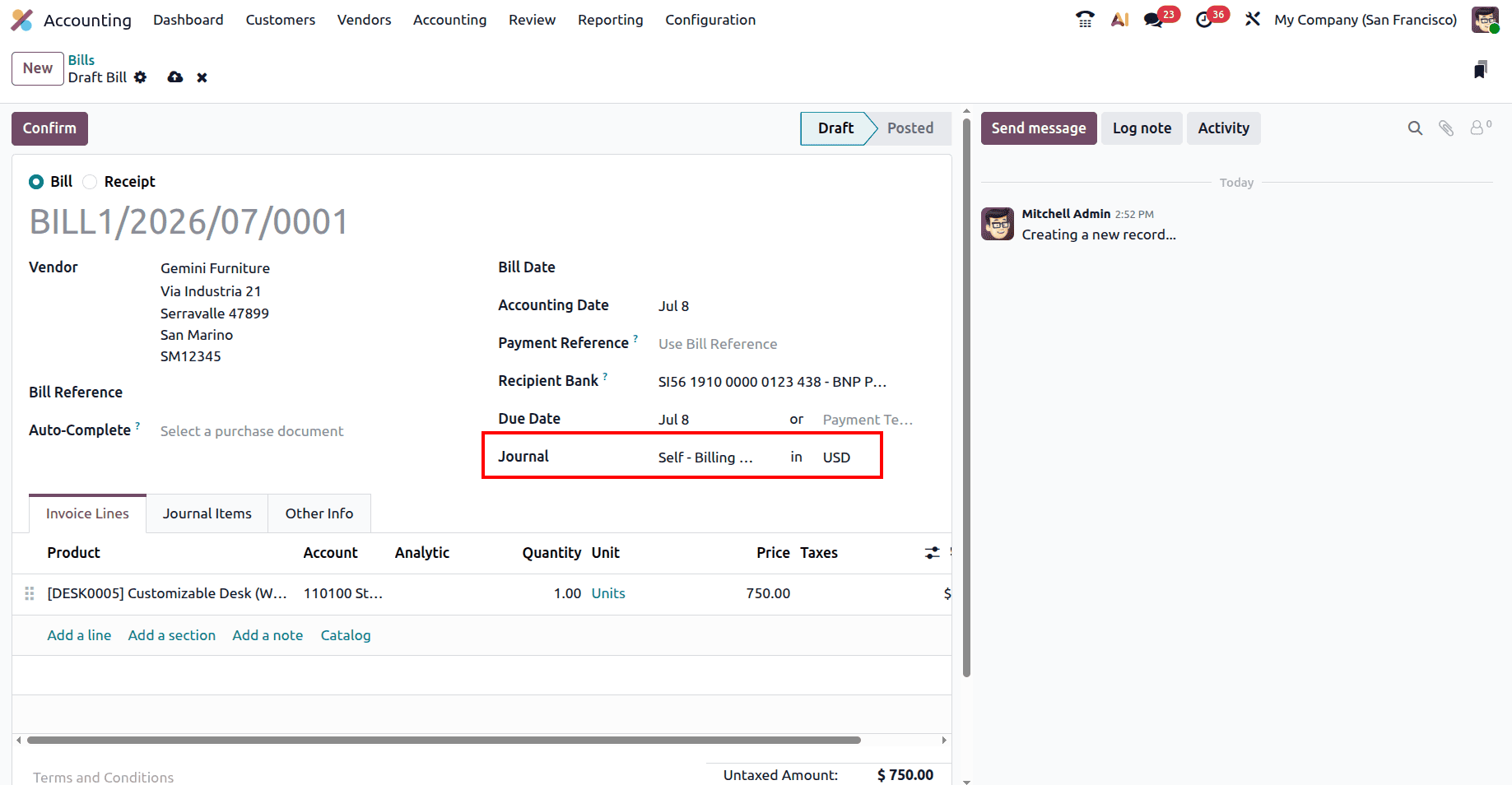 How to Configure and Use Self-Billing in Odoo 19-cybrosys
