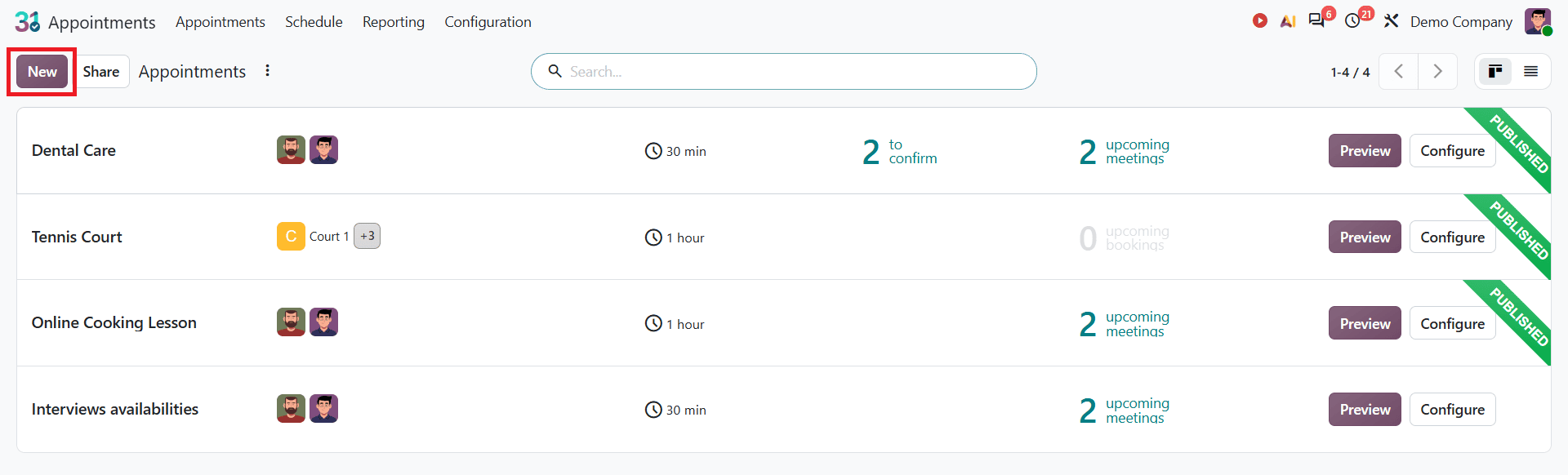 How to Configure Appointment Types, Durations, and Availability in Odoo 20-cybrosys