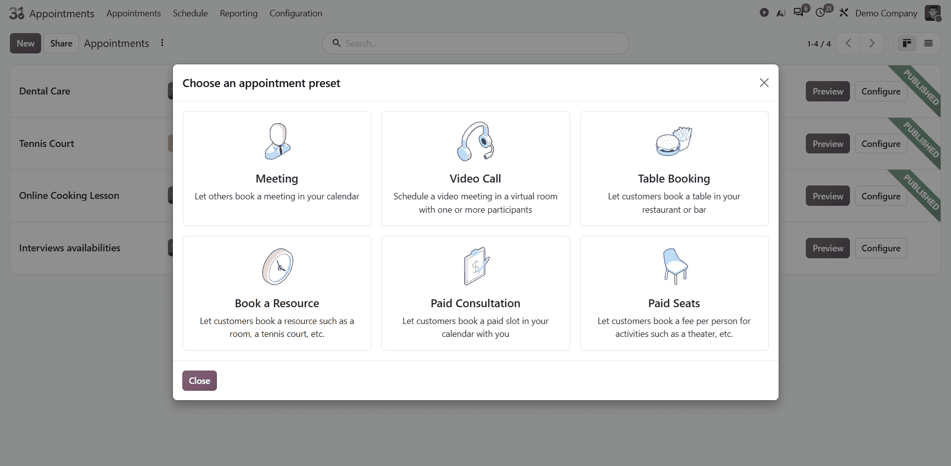 How to Configure Appointment Types, Durations, and Availability in Odoo 20-cybrosys