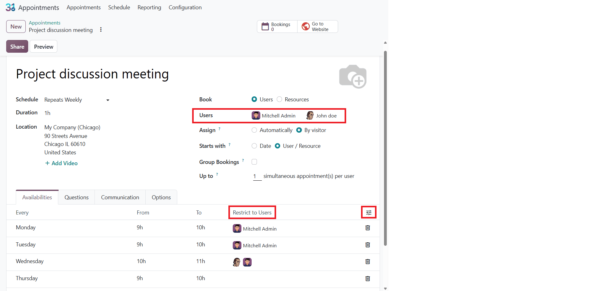 How to Configure Appointment Types, Durations, and Availability in Odoo 20-cybrosys
