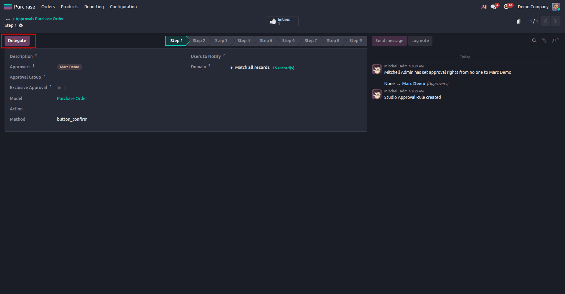 How to Configure Approval Delegation Using Odoo Studio in Odoo 19-cybrosys