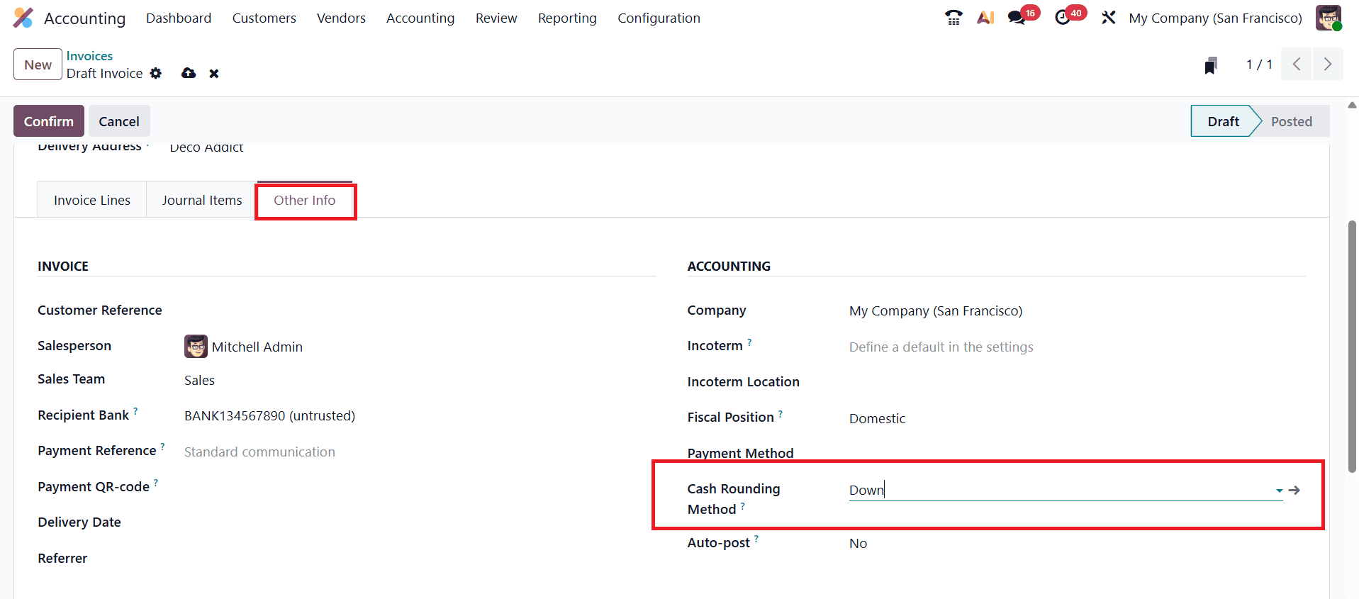 How to Configure Cash Rounding for Transactions in Odoo 19-cybrosys