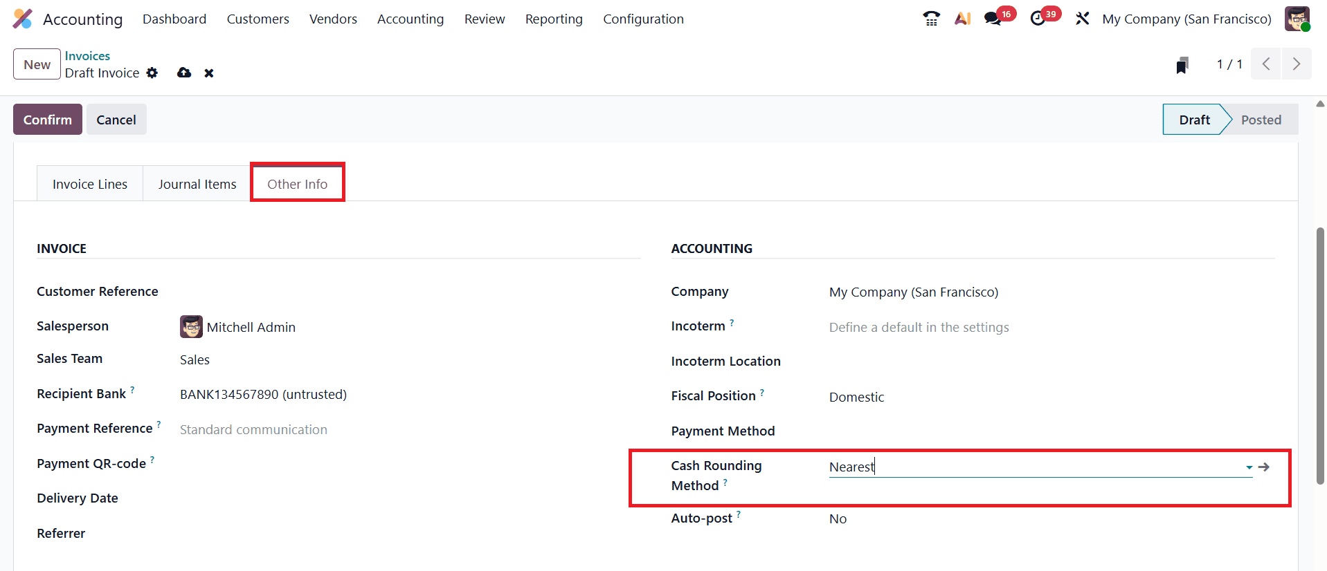 How to Configure Cash Rounding for Transactions in Odoo 19-cybrosys