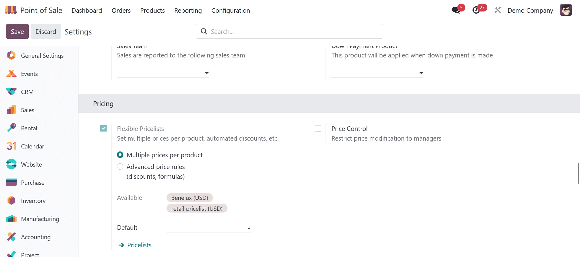 How to Configure Different Pricelist for Different Shops Under the Odoo 17 POS-cybrosys