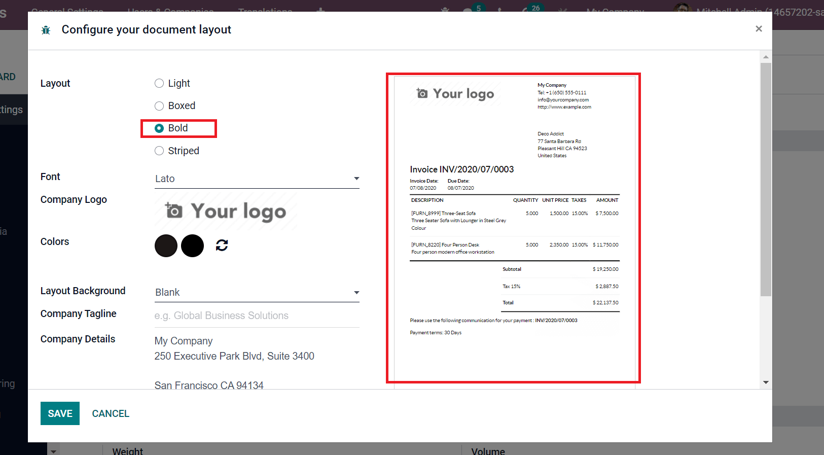 how-to-configure-document-layout-emails-in-odoo-15-erp-cybrosys