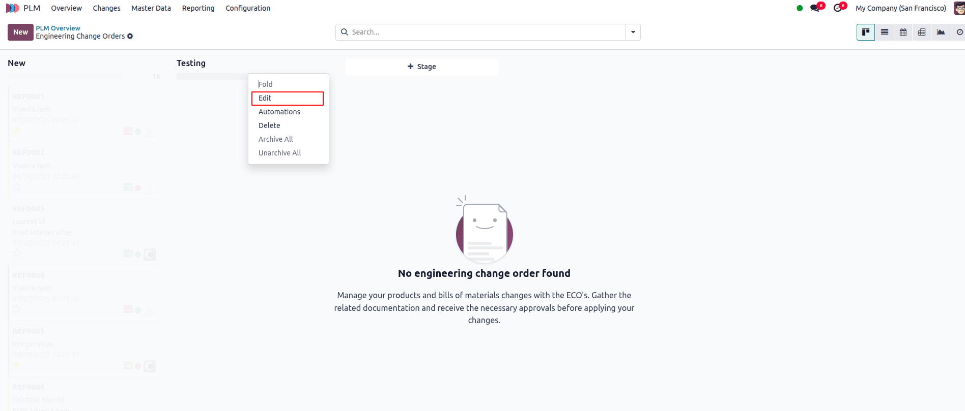 How to Configure ECO Types and ECO Stages in Odoo 18-cybrosys