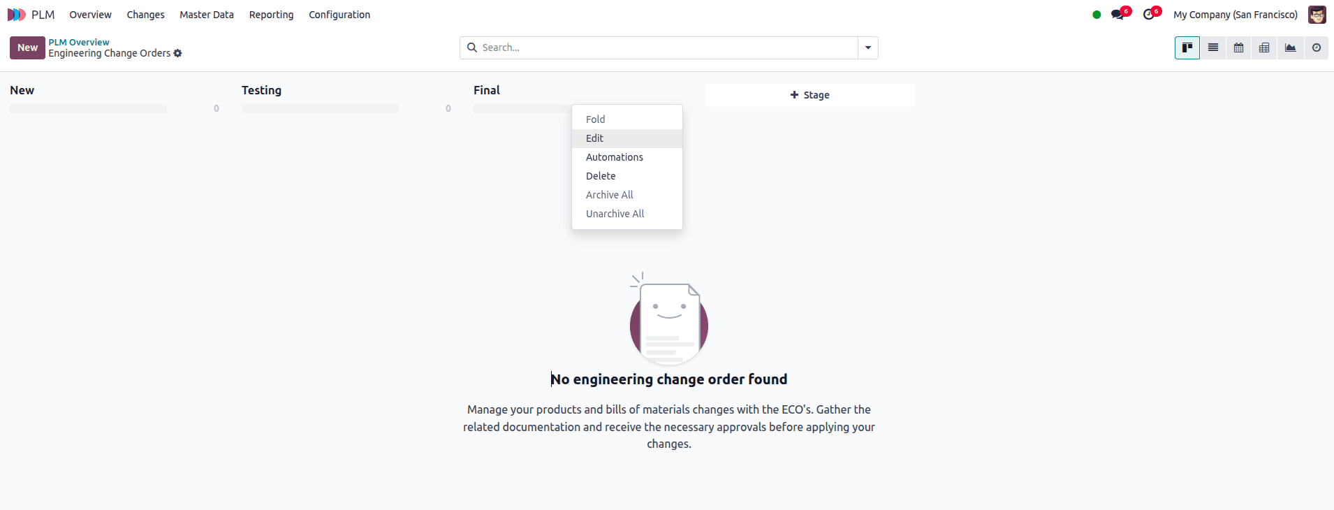 How to Configure ECO Types and ECO Stages in Odoo 18-cybrosys