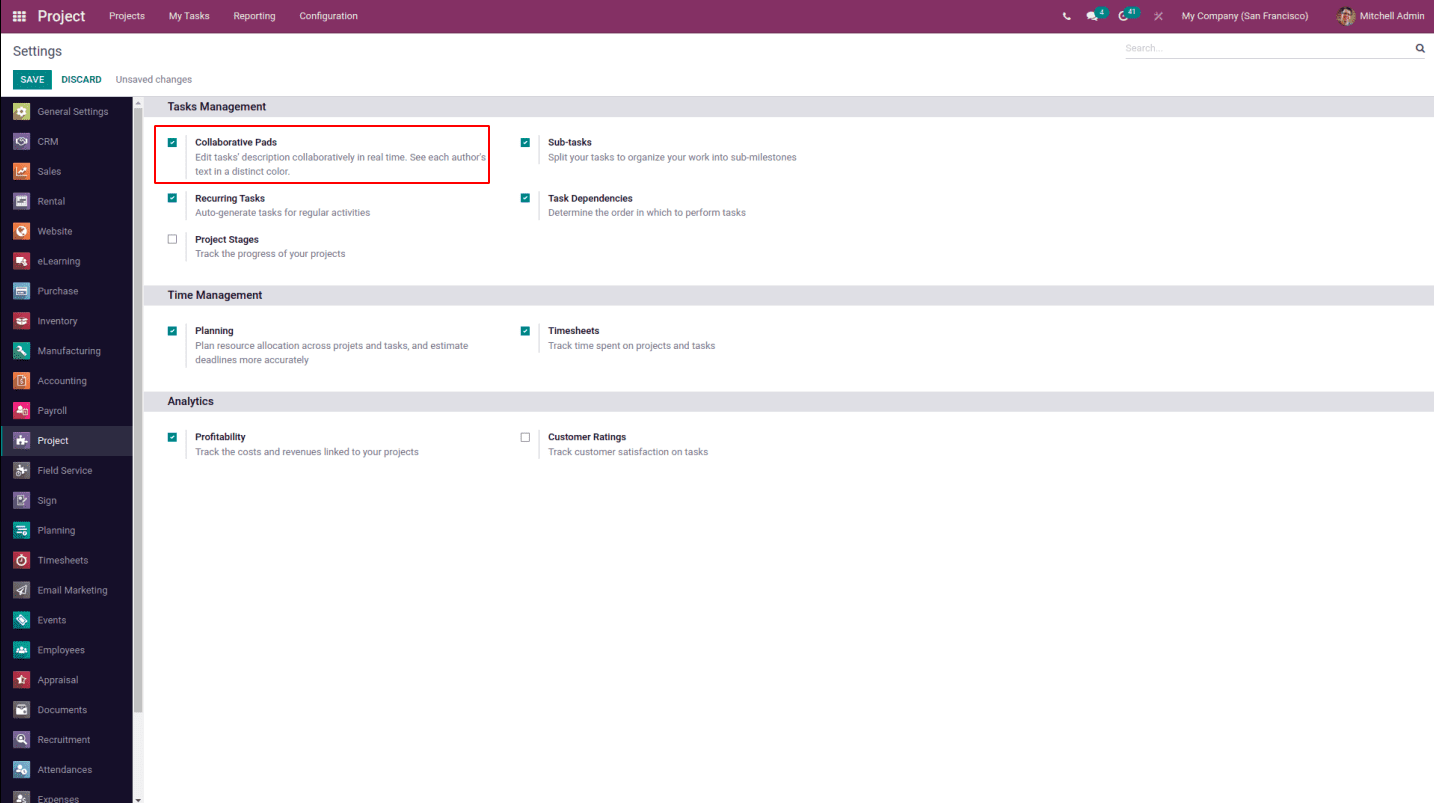 How to Configure Ether Pad & Collaborative Pad in Odoo 15-cybrosys