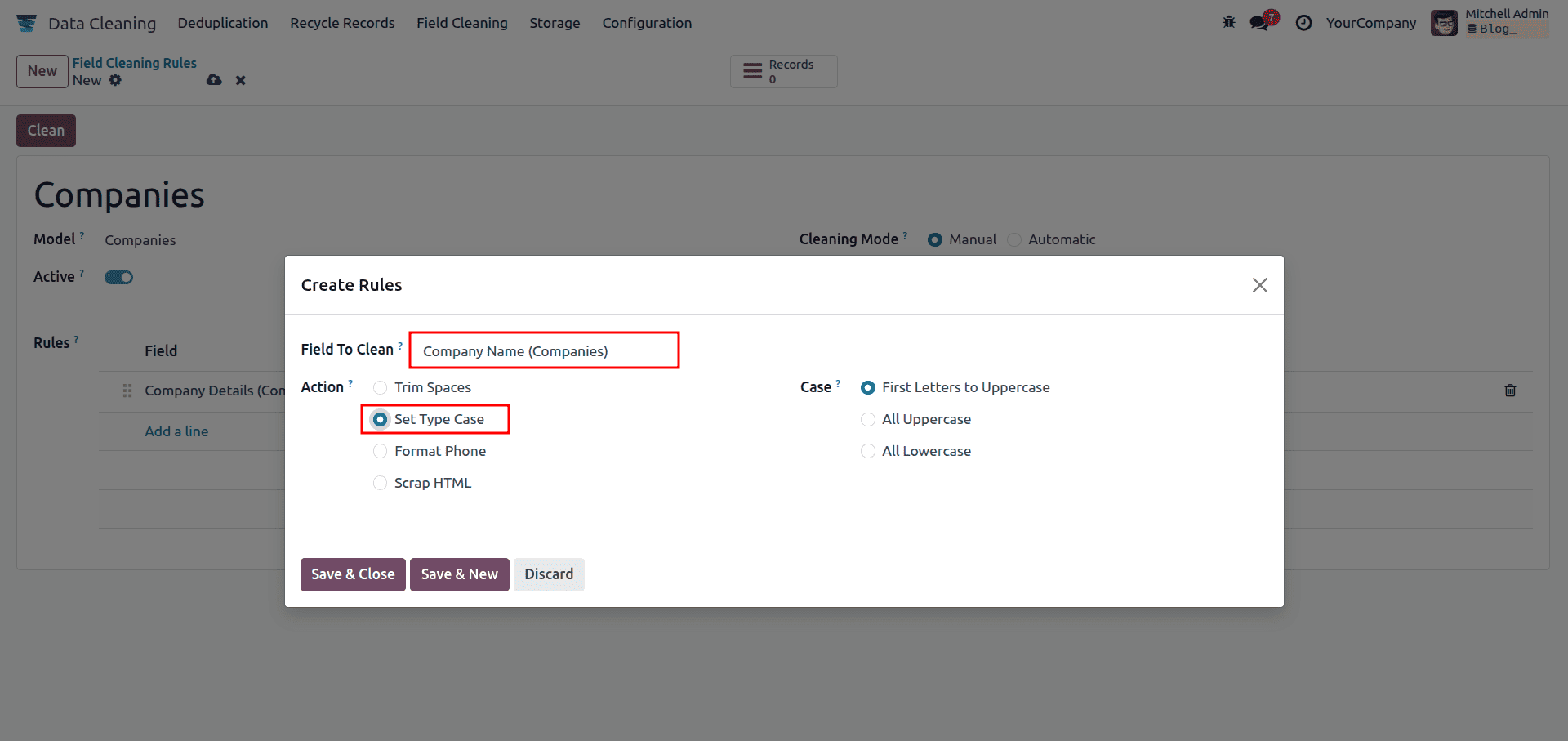 How to Configure Field Cleaning Rules in Odoo 18 Data Cleaning-cybrosys