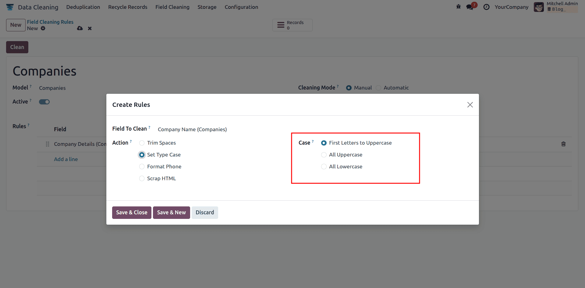 How to Configure Field Cleaning Rules in Odoo 18 Data Cleaning-cybrosys