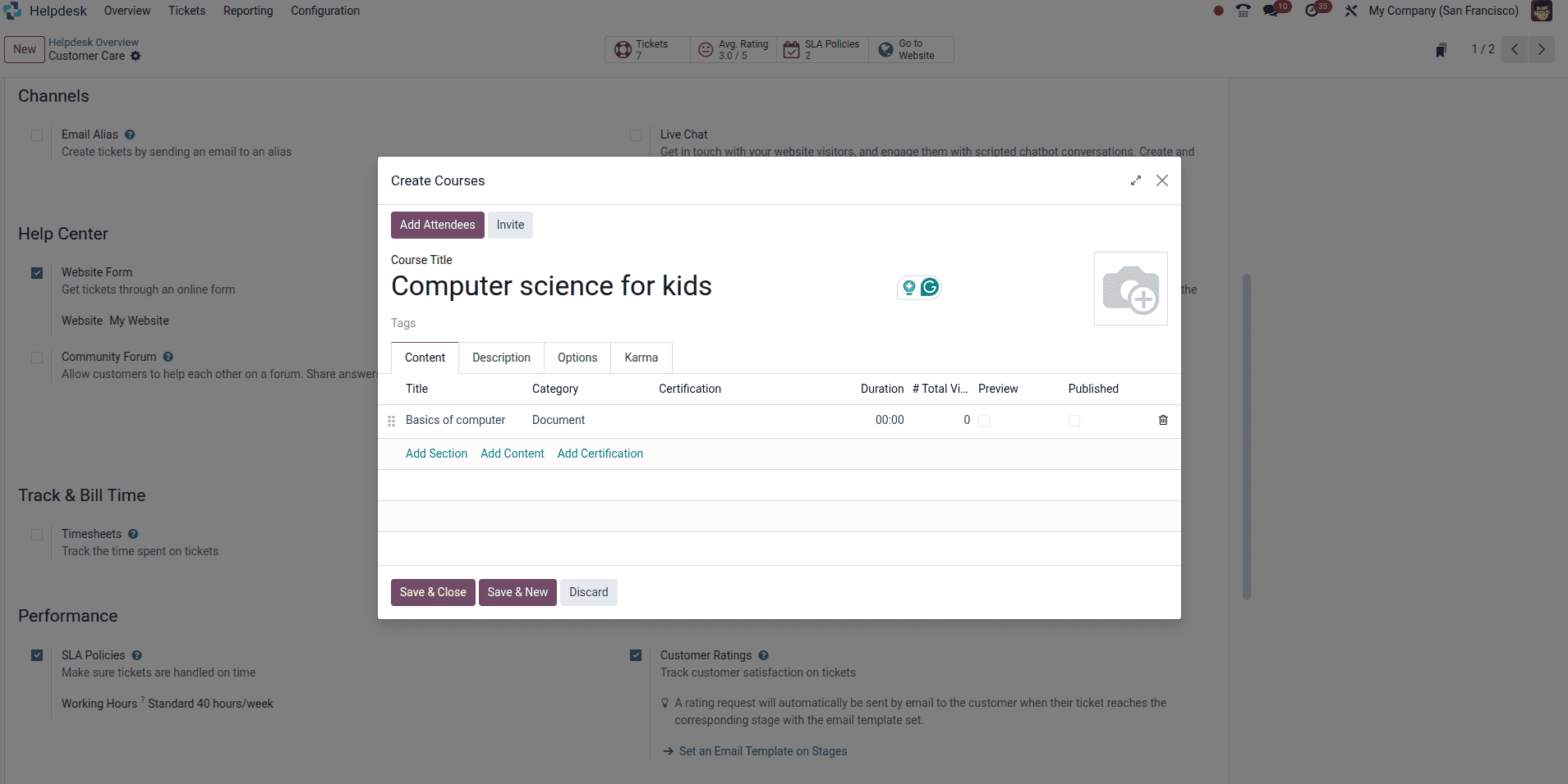 How to Configure Helpdesk for e-learning course in Odoo 18-cybrosys