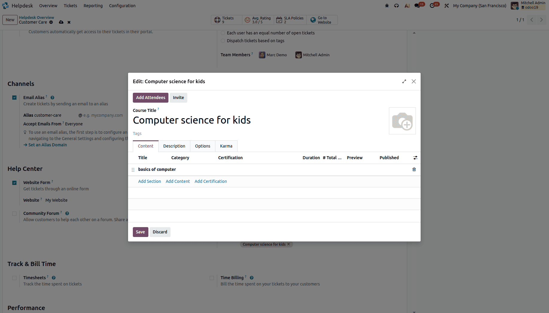 How to Configure Helpdesk for E-learning Course in Odoo 19-cybrosys
