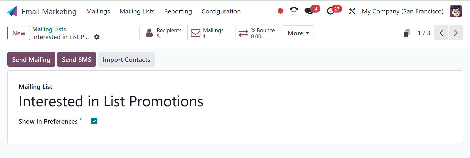 How to Configure Mailing Lists and Mailing Contacts in Odoo 18 Email Marketing-cybrosys