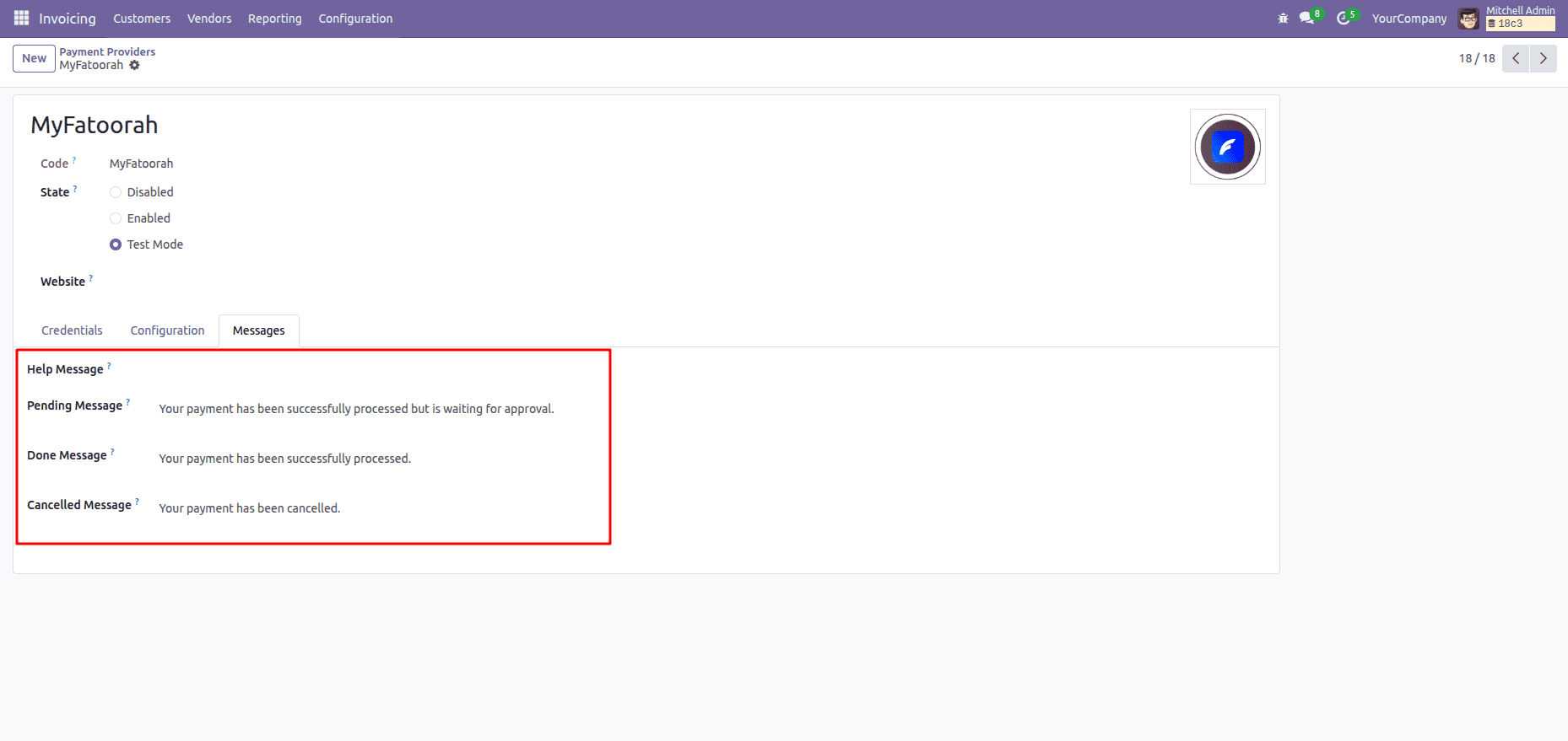How to Configure MyFatoorah Payment Gateway in Odoo 18-cybrosys