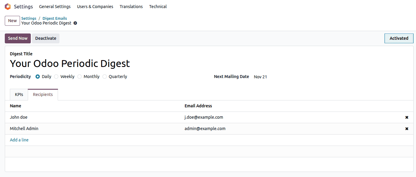 How to configure Periodic Digest Emails in Odoo 19-cybrosys