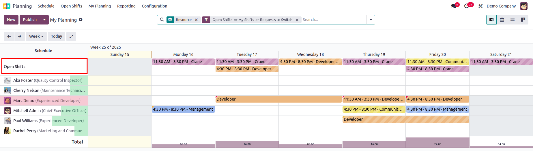 How to Configure Planning Resources & Roles in Odoo 18-cybrosys