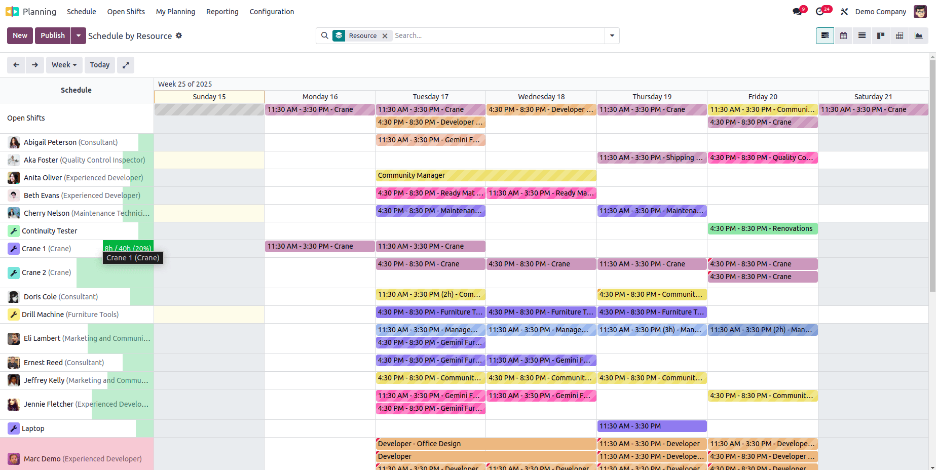 How to Configure Planning Resources & Roles in Odoo 18-cybrosys