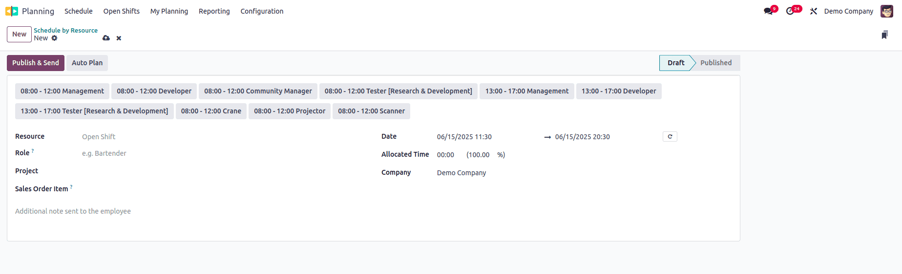 How to Configure Planning Resources & Roles in Odoo 18-cybrosys