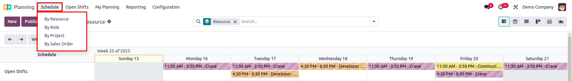 How to Configure Planning Resources & Roles in Odoo 18-cybrosys