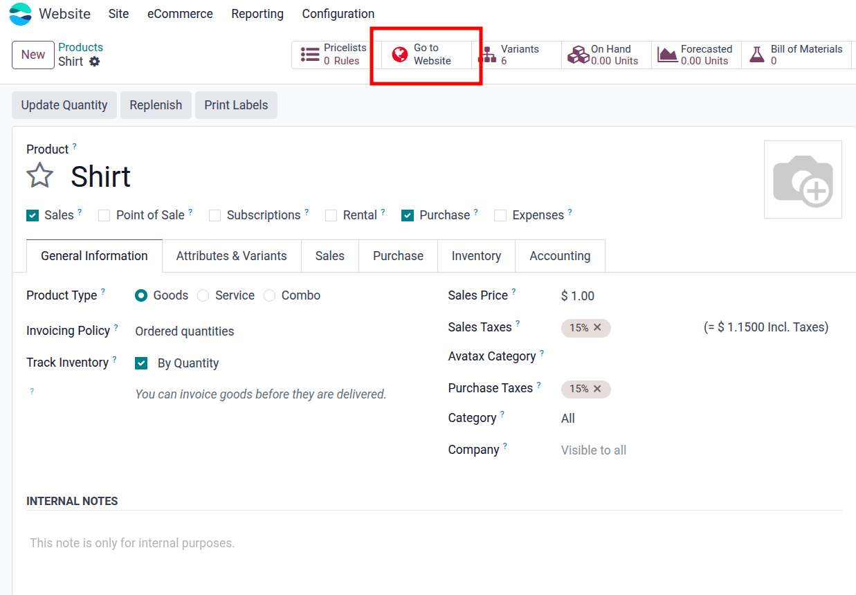 How to Configure Products for Seamless Sales in Odoo 18 Website-cybrosys