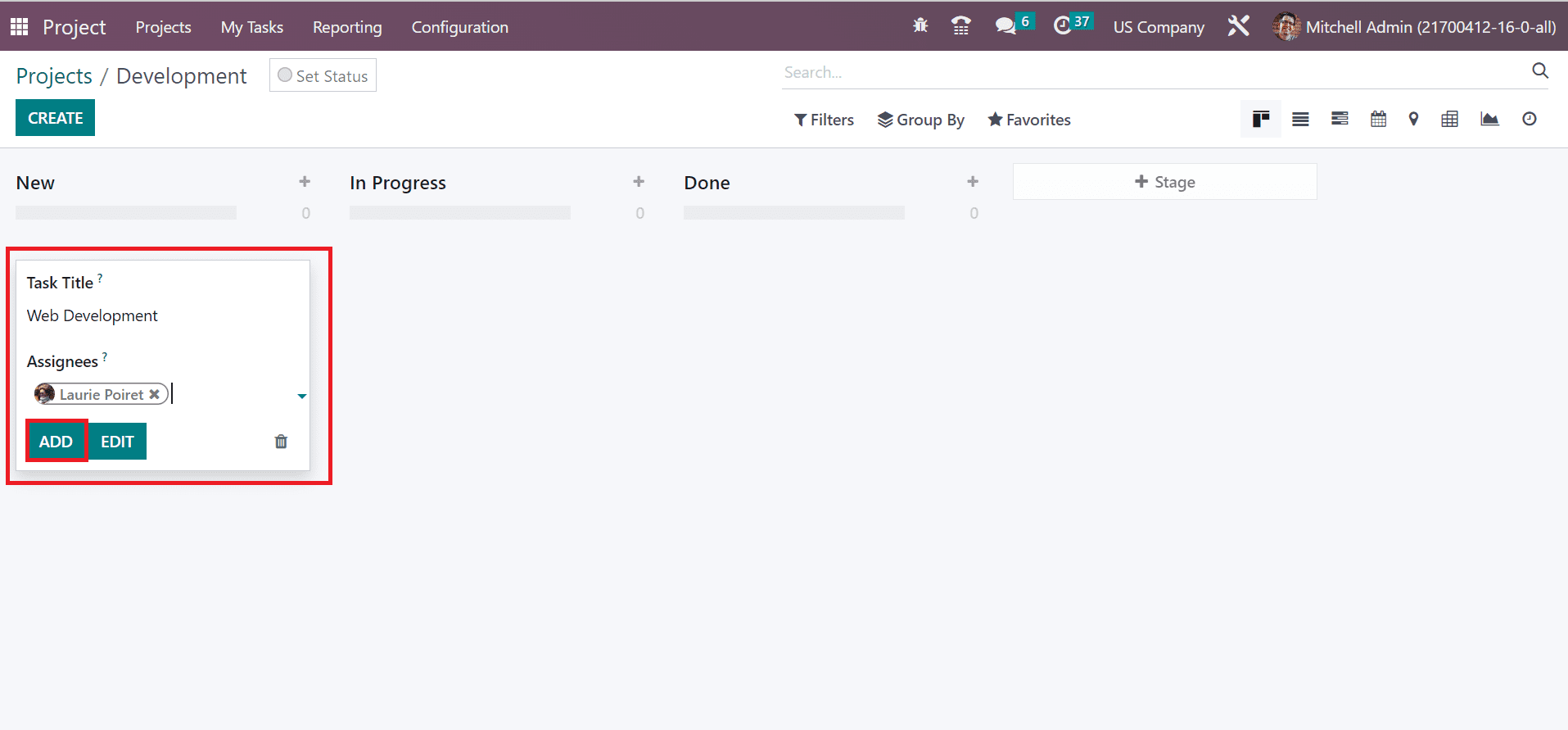 How to Configure Projects in a Usa Company Using Odoo 16?