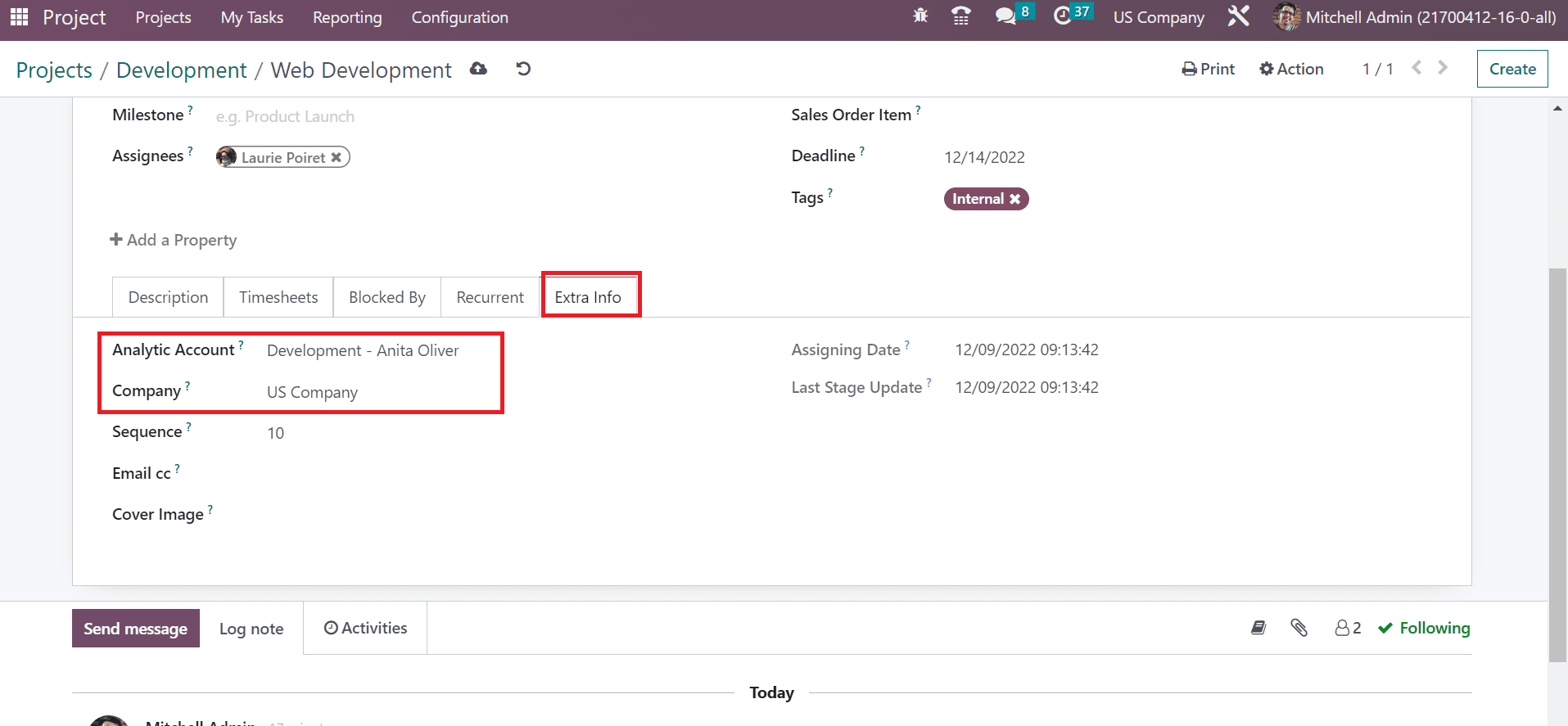 How to Configure Projects in a Usa Company Using Odoo 16?