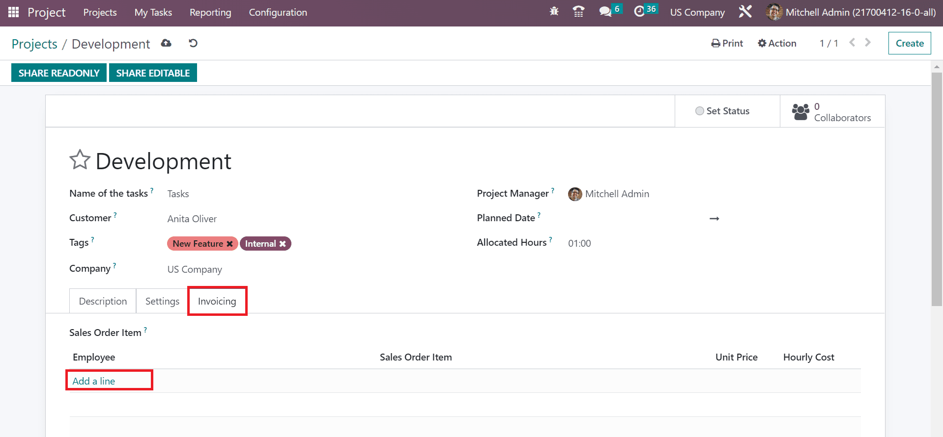 How to Configure Projects in a Usa Company Using Odoo 16?