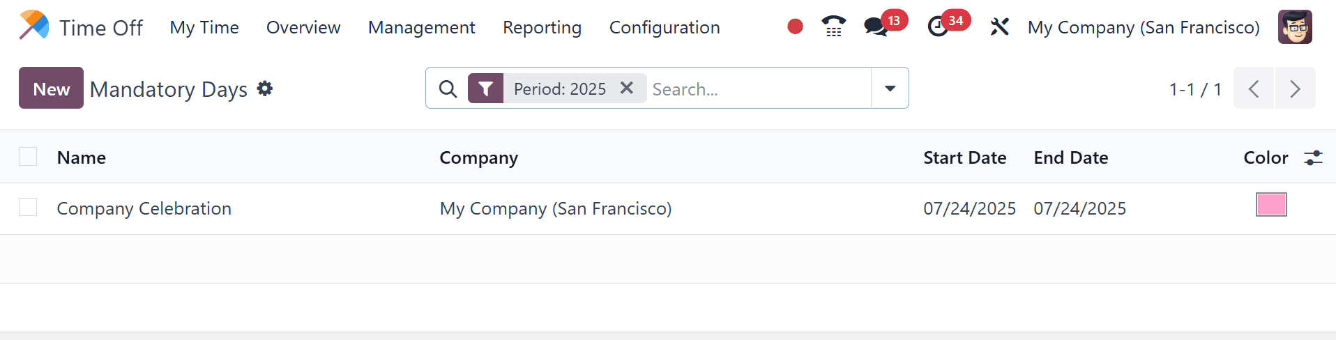 How to Configure Public Holidays and Mandatory days in Odoo 18 TimeOff-cybrosys