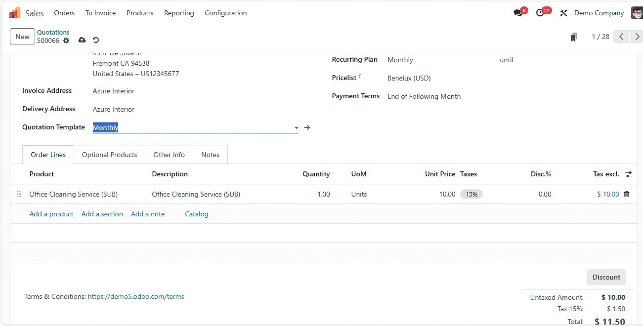 How to Configure Quotation Layout in Odoo 17-cybrosys