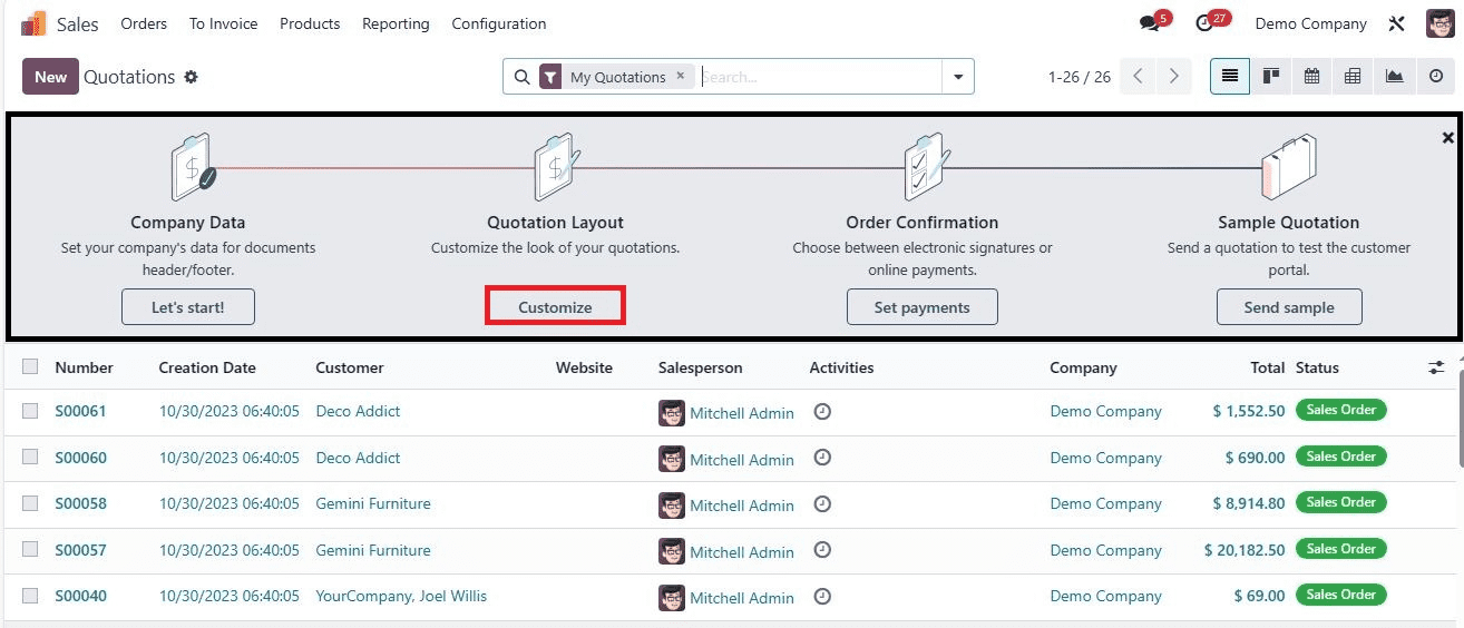 How to Configure Quotation Layout in Odoo 17-cybrosys