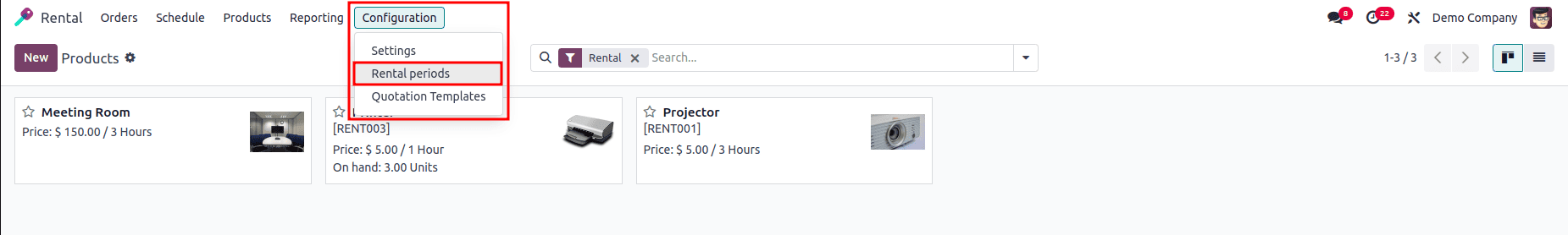 How to Configure Rental Products & Periods in Odoo 18-cybrosys
