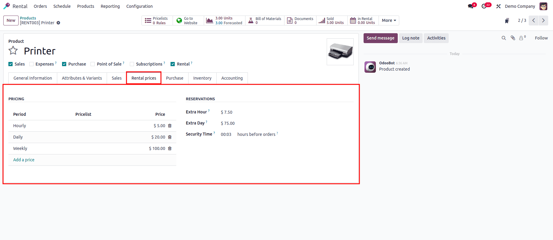 How to Configure Rental Products & Periods in Odoo 18-cybrosys