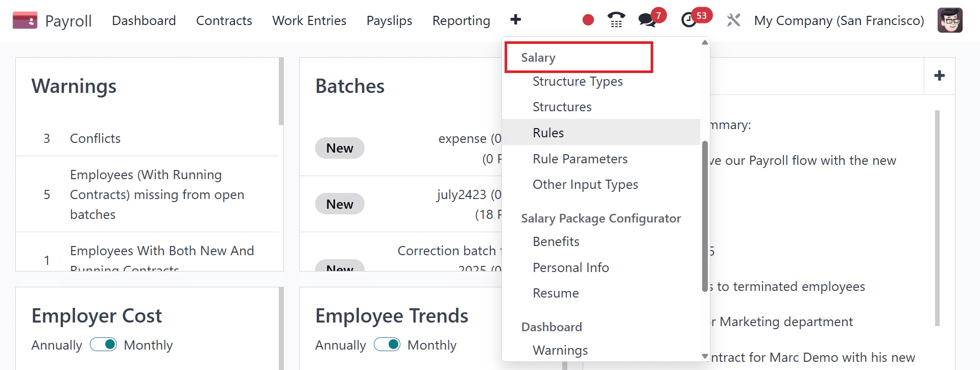 How to Configure Salary Structure & Salary Rules in Odoo 18-cybrosys